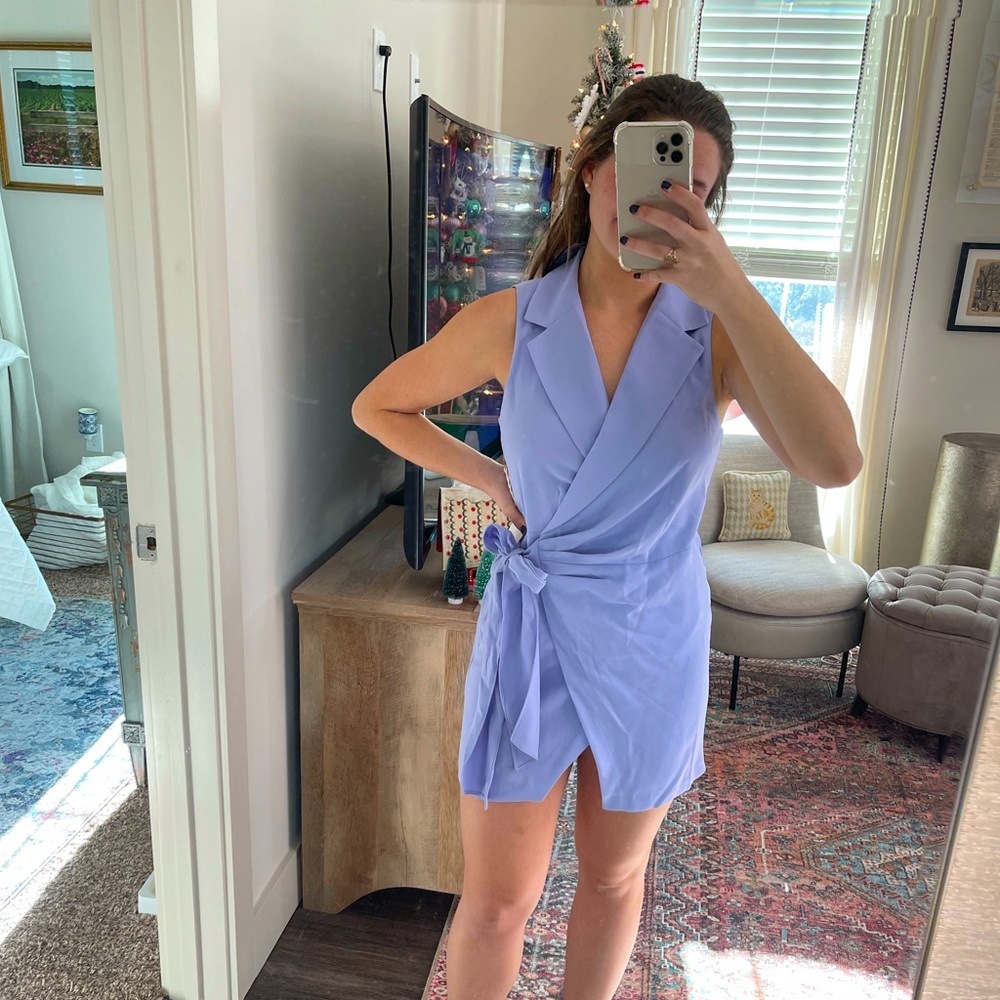forever21 wrap blazer dress - lavendar